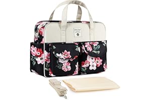 Insular® Multifunctional Waterproof Mummy Shoulder Bag Diaper Bag Chic Nappy Changing Bag Tote/Messenger Style Large Light Weight with Changing Mat, Adjustable Straps (Hawaii)