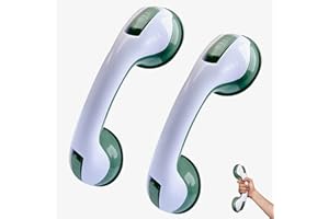 Fictezlove Maniglione Doccia, 2 Pezzi Maniglia Doccia Anziani, Maniglione Bagno Disabili, Maniglia Ventosa, per Bambini e Anziani (Verde)