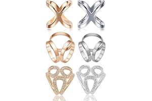 XHBTS 6 Stück Schalring Clip Tuchring Metall Schalclip Broschen Schal Wölbungs Schmuck für Schals und Tücher