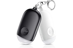 KIMFLY Persönlicher Alarm Schlüsselanhänger, Aufladbar Taschenalarm Panikalarm 130dB Laut Selbstverteidigung Sirene mit LED Lampe für Frauen Kinder Mädchen und ältere Menschen (2er Set)