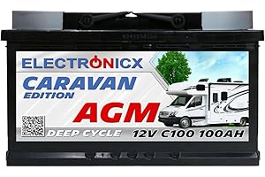 Akumulator AGM 12 V 100 Ah Electronicx Caravan Edition V2, akumulator słoneczny 12 V, akumulator 12 V, akumulator słoneczny, akumulator zasilający 12 V, akumulator żelowy do kampera 12 V 100 Ah