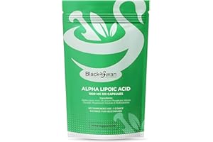 BLACK SWAN SUPPLEMENTS Black Swan Alpha Lipoic Acid 1000mg Capsule - High Strength Antioxidant Metabolic Support Pain Relief Weight Management ALA Natural Vegan Supplement - 120 Caps 4 Month Supply