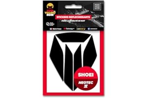 FEAR THE YELLOW BEAR YELLOW BEAR FYB© Kit 5 Stickers réfléchissants REPOSITIONNABLES compatibles avec Casque SHOEI Neotec 2 et 3™, 3M™ Technology, NOIR