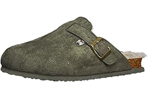 Les Arlesiennes Womens Fur Lined Clogs Fashion Soft Comfort Casual Slip On Buckle House Shoes