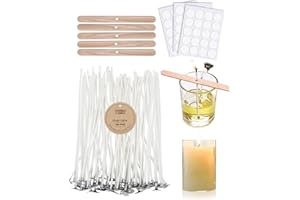 CHUNBAI® 100 Pièces Meche de Bougie, Candle Wicks, Tige Bougie, Mèche pour Bougie, Meche Bougie Coton, Mèches Bougies pour la Fabrication de Bougies DIY (15cm/6in) Stoppini per