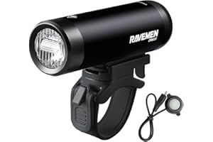RAVEMEN 600 Lumens Bike Front Light with Wired Remote Switch Anti-Glare Beam 6 Brightness Levels 125 Meters Max Range, CR600 IPX6 Waterproof Bike Headlight for Road Urban Cyclists