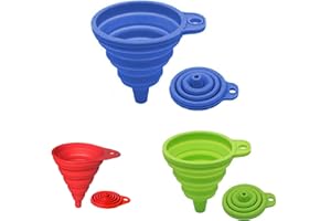 WEDDHUIS Confezione da 3 Imbuti Pieghevoli in Silicone per Cucina e Trasferimento Liquidi - Piccolo, Medio e Grande