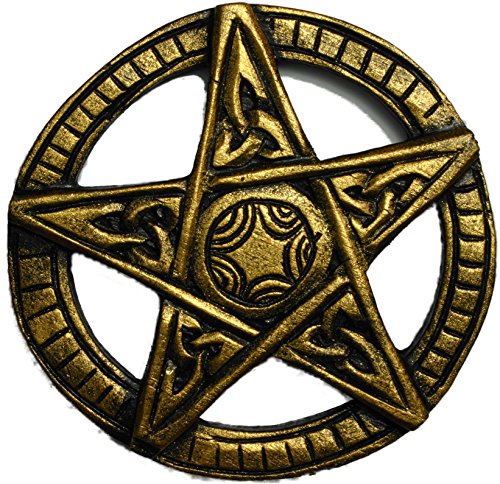 Wanddekoration Pentagramm handgeschnitzt 150mm - Esoterik Magie Deko