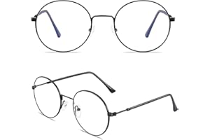 GQUEEN Blue Light Glasses Anti Eyestrain UV Glare Retro Round Blue Light Blocking Glasses for Women Men TV Phone Computer Gaming Eyeglasses