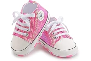 BAIELey walk in the clouds Baby Boys Girls Infant Canvas Sneakers High Top Lace up Newborn First Walkers Shoe