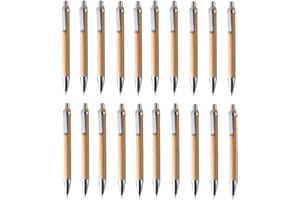 notrash2003® Lot de stylos à bille Différentes Quantités En bois de bambou 20er Set Noir