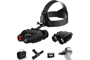 XYTEC 4k Binoculares Visión Nocturna Prismáticos de Visión Nocturna - Alcance 300m en Oscuridad Total, 5X Zoom, Grabación 1080P, Infrarrojo Ajustable, Resistente para Exteriores