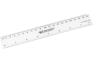 Westcott Règle en plastique, graduation, transparent 20cm