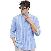 U TURN Men's Casual Printed Striped Stylish Latest Formal Shirt for Men
