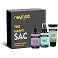 Nuutjob Intimate Hygiene Starter Mini Combo Pack of 3 (Intimate Wash, Intimate Deo Spray, Intimate Liquid Powder), Gift-Travel Pack for Men, Happy Sac Box, Liquid Powder, 50ml each