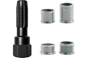 M14 x 1,25 tändstiftsgängreparationssats, cylinderhuvud gänga reparationssats, tändstift eftergängssats, 14 mm brotset för aluminiumcylinderhuvuden, inklusive insatser 3/8 tum, 7/16 tum, 1/2 tum, 3/4