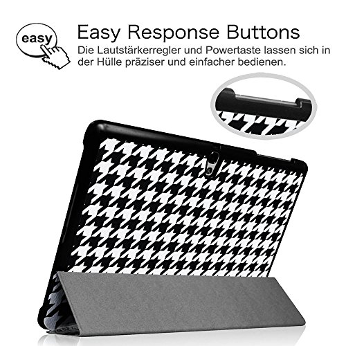 Fintie Samsung Galaxy Tab S 10.5 Hülle Case – Ultra Schlank superleicht Ständer Smart Shell Cover Schutzhülle Etui Tasche mit Auto Schlaf / Wach Funktion für Samsung Galaxy Tab S 10.5 T800 T805 (10,5 Zoll) Tablet-PC, Houndstooth Schwarz - 8