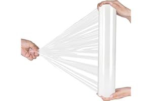 AISEY Shink Wrap Roll 15" X 500ft Stretch Film Heavy Duty Plastic, Pallet Storing, Moving, Packing Furniture Protection