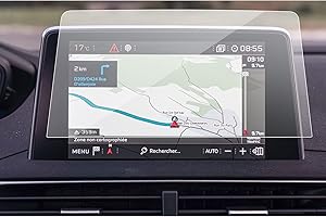 SXCY Peugeot 3008 5008 GT 2016-2020 Film de Navigation Protection, 8" Navigation Écran en Verre Trempé Protecteur, Anti-trace de Doigt, 9H Anti-Rayures, HD Film Ultra Claire