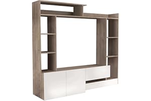 milani home - parete attrezzata porta tv soggiorno moderna di design 180x28/40x165 h