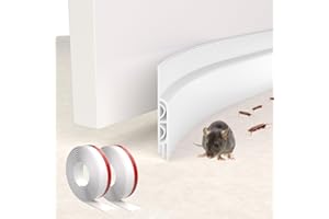 Conwang 78 inch White Draft Excluder for Doors Self Adhesive,Draught Excluder for Bottom of Door,Door Draft Excluder Sealing Strip for Front Door,Under Door Draft Stopper Seal