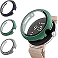 [3 Pack] Cases for Google Pixel Watch/Pixel Watch 2 Screen Protector, [HD Tempered Glass Screen Protector] All-Around Full Coverage Screen Bumper Full Sensitive Cover