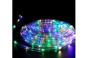 GENERICO Bdit Tubo Luminoso 10 Metri (MT) 180 Luci LED Multicolor con Controller 8 Funzioni, per uso Interno ed Esterno, Decorazioni Luminose Natalizie
