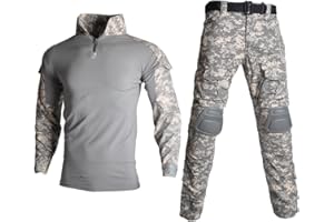 Lilychan Tactical Military Suits für Herren Langarm-Rip-Stop-Uniformen Combat Shirt und Pants Elbow Knee Pads