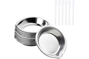 ACONDE Paleta de Mezcla de Pintura, 12 Piezas Recipiente de Pintura Pequeño y Redondo con 6 Cuchillos de Plástico para Pintar, Plateado