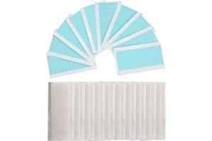 TAASMOOG Hair Extension Tape Tabs - 240 Pcs Double Sided Adhesive Human Hair Tape, Waterproof Wig Tape and Toupee Tape for Replacement (White+Blue, 4 x 0.8 cm)