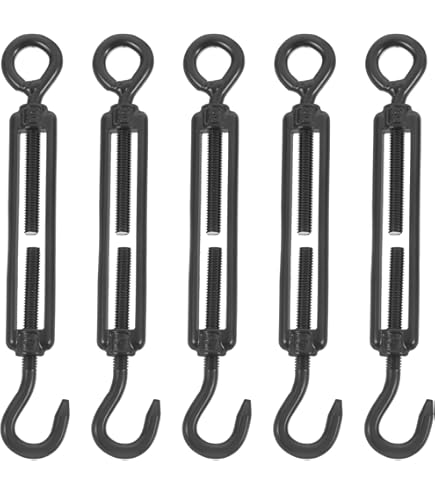 2PCS M8 Premium Stainless Steel Hook & Hook Turnbuckle Black Turnbuckle For W - View #4