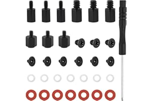 LUKAISEN M.2 - Kit di viti SSD, Nvme M2, M.2 SSD per scheda madre per PC ASUS MSI Gigabyte NGFF, 30 pezzi (acciaio al carbonio, nero rivestito)