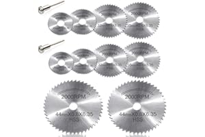 KAIRUIERD 2 Sets Cutting Discs for Dremel Rotary Tool Diamond Cutting Wheels HSS Disc Drill Blades, Mini Circular Saw Blades for Wood Plastic Metal Cutting