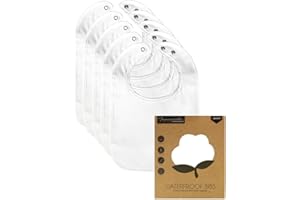 IMMACULATE TEXTILES Baby Toddler Drool / Dribble / Teething / Feeding Bibs - Cotton Front with Plastic Back - 28x20cm - Pack of 5 - 180GSM : Waterproof & Washable : Suitable for 6-12, 12-18 & 18-36 Months (White)