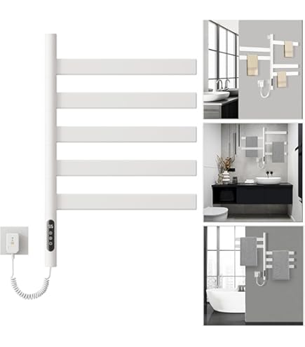 180° Draai Elektrische Handdoekverwarmer Handdoekdroger Elektrische Badkamerradiator Elektrische Handdoekverwarming Elektrische Handdoekhouder ( G68-Wit-140Watt