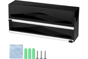 DBREAKS Dispenser Acrilico per Fogli di Alluminio, Dispenser per Film plastico per Pellicola, Dispenser per imballaggi con taglierina, taglierina di Foglio di Alluminio per cassetto da Cucina