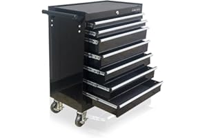 US PRO TOOLS US PRO BLACK TOOLS AFFORDABLE STEEL CHEST TOOL BOX ROLLER CABINET 7 DRAWERS