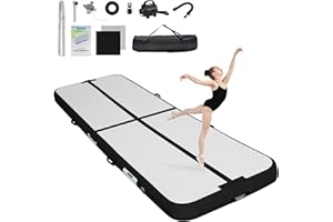 FBSPORT Colchoneta Gimnasia Hinchable 3 4 5 M, 10/20 cm de Espesor Tumbling Mats con Bomba de Aire y Bolsa de Transporte, Training Mat Para el Hogar/Yoga/Al Aire Libre/Tumbling/Gym/Cheerleading/Agua
