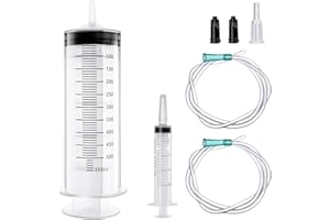 HXC Spritze 550ml+20ml Extra Große Spritze mit Schlauch Wiederverwendbare Flüssige Spritze Blasenspritze für Motoröl kan Kleber,Labor