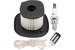 Hoypeyfiy 4241 140 4400 Air Filter Kit with Fuel Filter Spark Plug Pull Cord, Replacement for Stihl BG86C BG86 SH86 SH86C BG56 BG66 Leaf Blower, 4241 140 4403 Air Filter