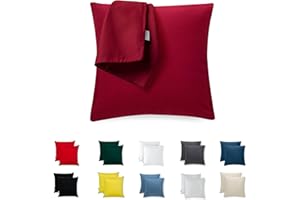 Flowen Federe Cuscini Divano 45x45 Set da 2 Copricuscini Decorativi 100% Cotone Jersey Tessuto Morbido Anallergico Antiacaro e Traspirante Fodere con Cerniera Nascosta Lavabili in Lavatrice