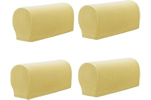GEOCANG Armchair cover, Set of 4 non-slip armchair, sofa armrest protector, for furniture protector (yellow)