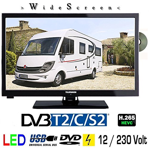 Telefunken L24H274DVD LED Fernseher 24 Zoll 61 cm WideScreen Display, TV mit DVB-S /S2, DVB-T2, DVB-C, DVD, USB, Energieeffizienzklasse A + , 12Volt 230V Telefunken L24H274DVD LED Fernseher 24 Zoll 61 cm WideScreen Display, TV mit DVB-S /S2, DVB-T2, DVB-C, DVD, USB, Energieeffizienzklasse A + , 12Volt 230V