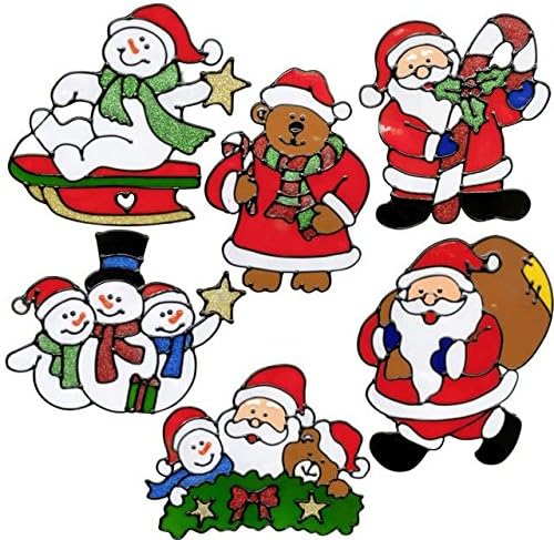Lot 6 - Sticker Christmas window 20cm assorted models - Quality COOLMINIPRIX®