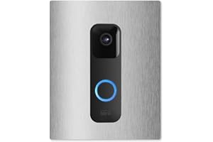 iSecur Cache compatible avec sonnette vidéo Blink en acier inoxydable I Doorbell vidéo I Plaque de sonnette I 140 x 175 mm I Plaque pour sonnette I az186