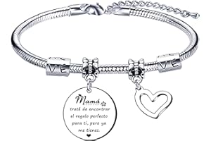 Lumengqi Pulsera Personalizada Inspiradora para Mamá, Regalo del día de la madre, Cumpleaños, para Mujer.