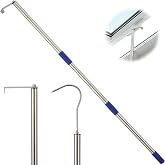 Telescopic Roof Window Hook Pole for Attic 180cm Extension with Two Hooks for Roof Windows