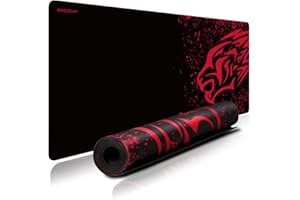 EXCO Tapis de Souris Gaming XL - 700 x 300 mm - Gamer Mouse Pad - approprié pour Souris de Bureau et Souris de Gaming - Red Leopard 3521