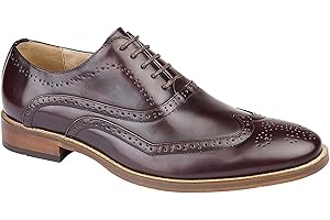 GOOR Mens Brown Brogue Casual Lace Up Shoes Size UK 8-12