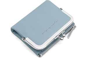 GOUNNU Damski portfel ze skóry PU, mały i krótki format damski portfel z wieloma przegródkami, mini portmonetka damska z 8 przegródkami na karty i kieszenią na monety z zamkiem błyskawicznym,